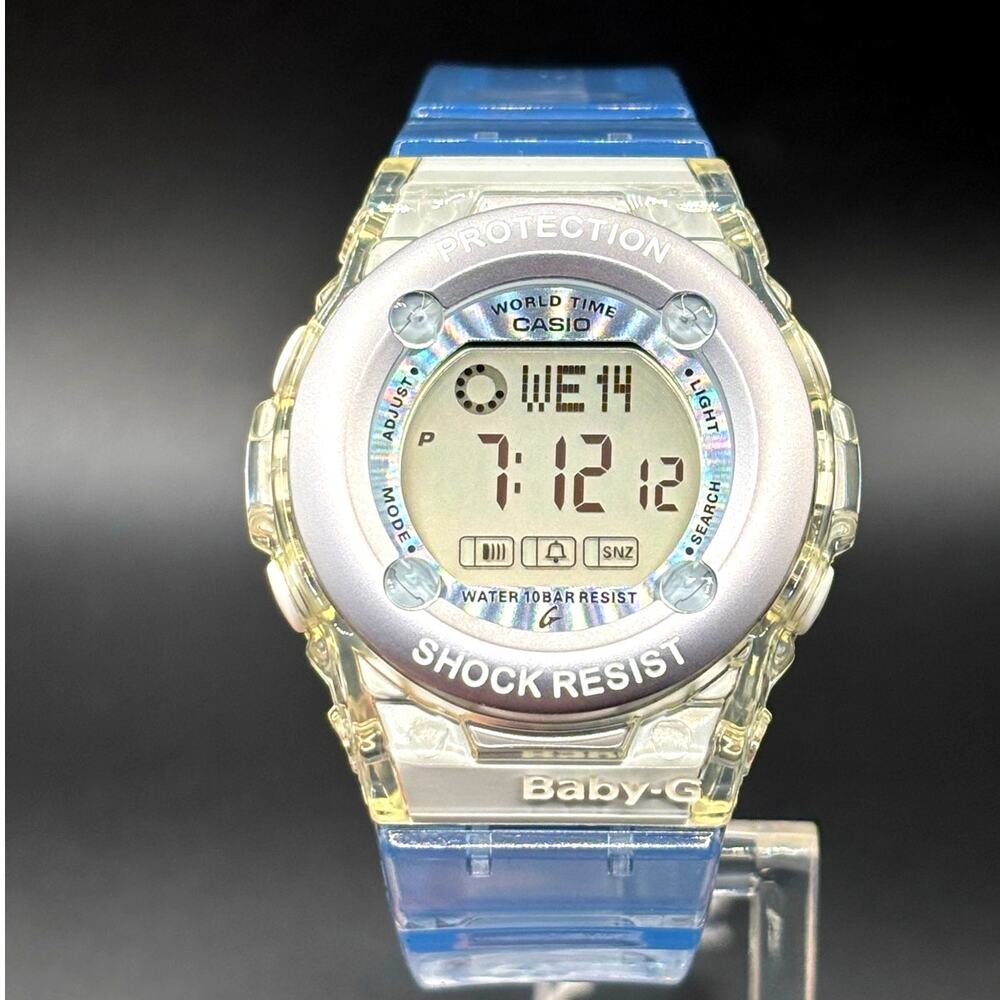 Casio Baby-G BG-1302-2ER Translucent Blue Jelly Digital Women's Watch NIBWT